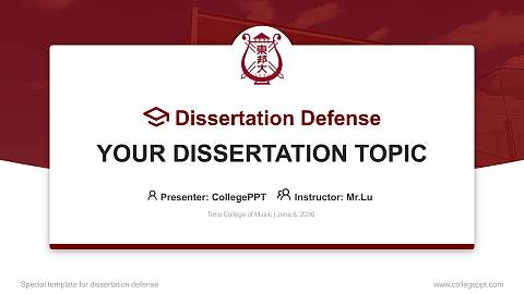 Toho College of Music Graduation Thesis Defense PPT Template