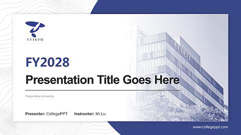 Teikyo Heisei University Academic Presentation/Research Findings Report PPT Template