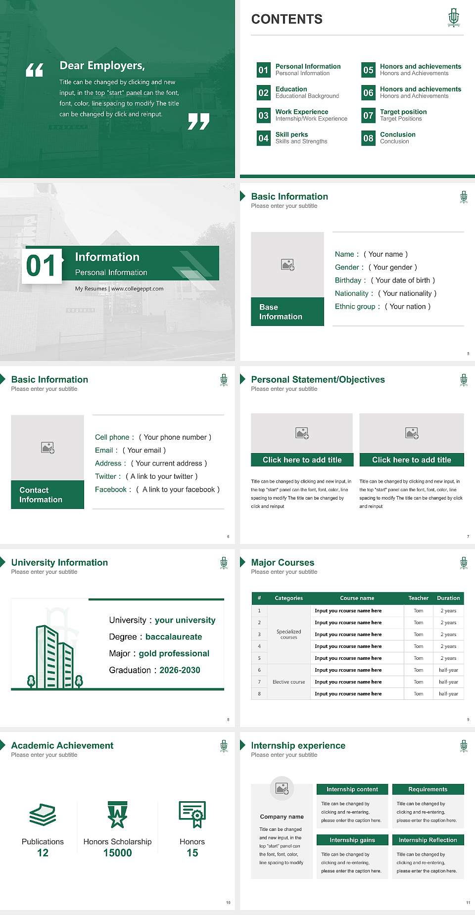 Tokiwakai Gakuen University Resume PPT Template4:3 ratio PPT effect preview image2
