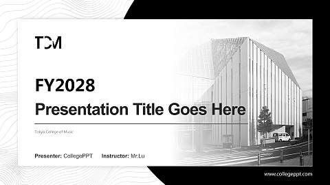 Tokyo College of Music Academic Presentation/Research Findings Report PPT Template
