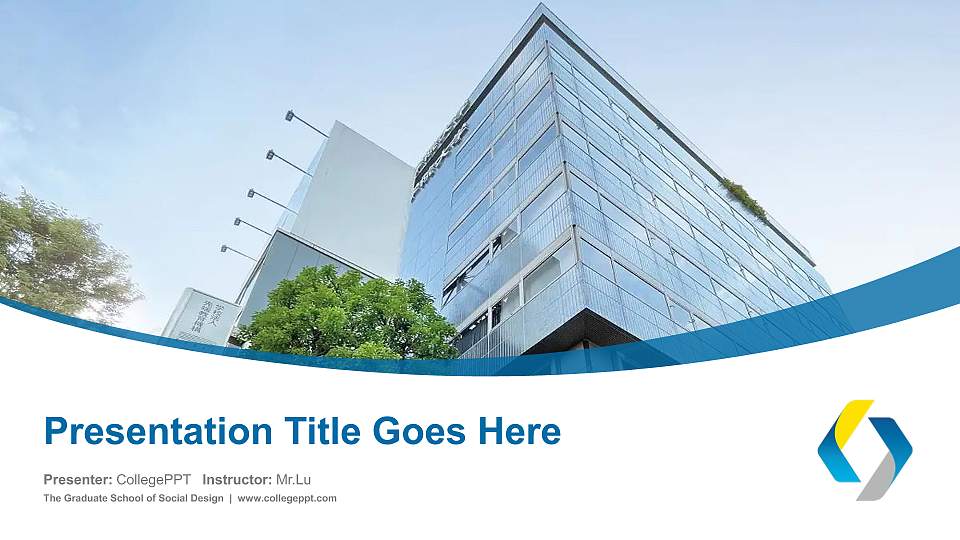 The Graduate School of Social Design Course/Courseware Creation PPT Template16:9 ratio PPT effect preview image1