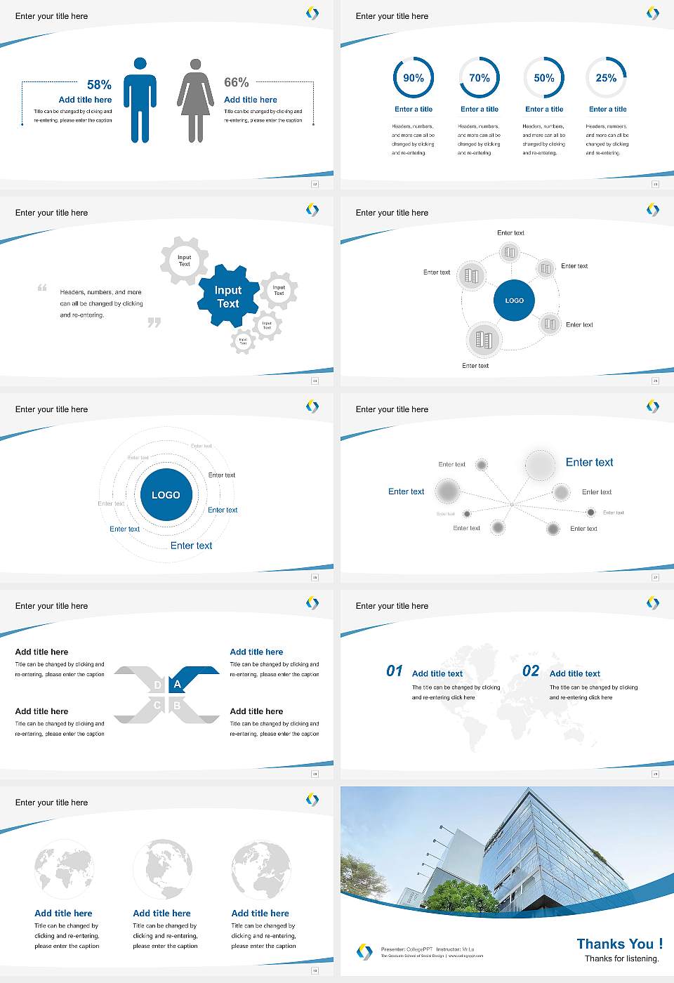 The Graduate School of Social Design Course/Courseware Creation PPT Template16:9 ratio PPT effect preview image4