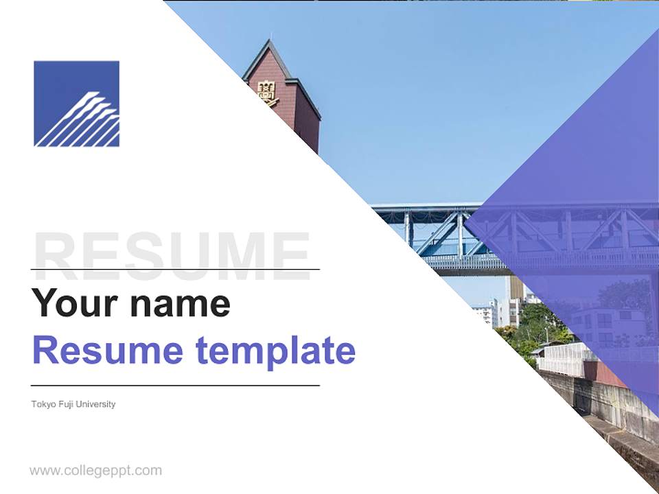Tokyo Fuji University Resume PPT Template4:3 ratio PPT effect preview image5