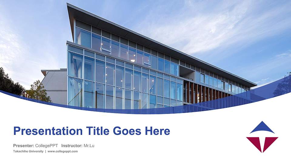 Takachiho University Course/Courseware Creation PPT Template16:9 ratio PPT effect preview image