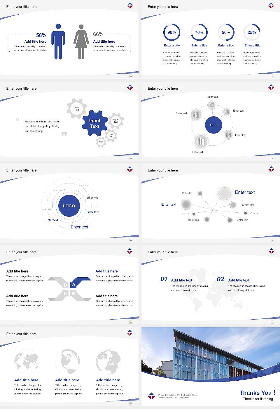 Takachiho University Course/Courseware Creation PPT Template16:9 ratio PPT effect preview image4