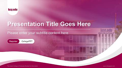 The Kyoto College of Graduate Studies for Informatics Lecture Sharing and Networking Event PPT Template