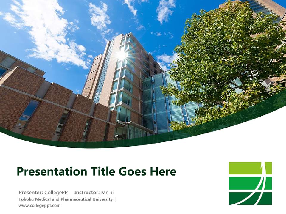 Tohoku Medical and Pharmaceutical University Course/Courseware Creation PPT Template4:3 ratio PPT effect preview image5