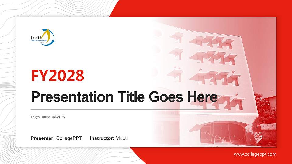 Tokyo Future University Academic Presentation/Research Findings Report PPT Template16:9 ratio PPT effect preview image
