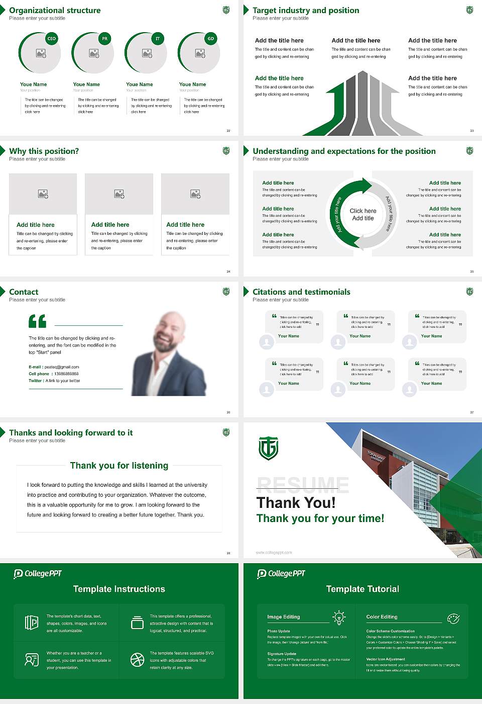 Tokai Gakuen University Resume PPT Template16:9 ratio PPT effect preview image4