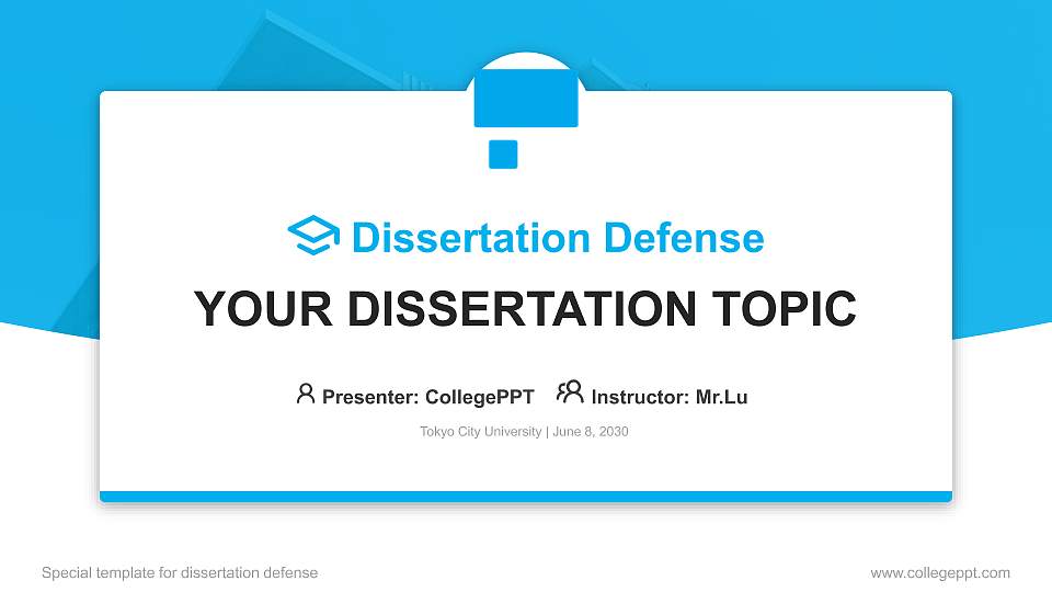 Tokyo City University Graduation Thesis Defense PPT Template16:9 ratio PPT effect preview image