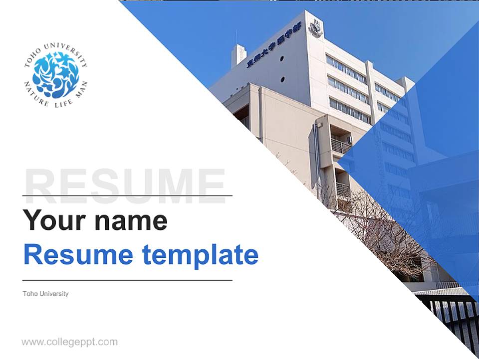 Toho University Resume PPT Template4:3 ratio PPT effect preview image5