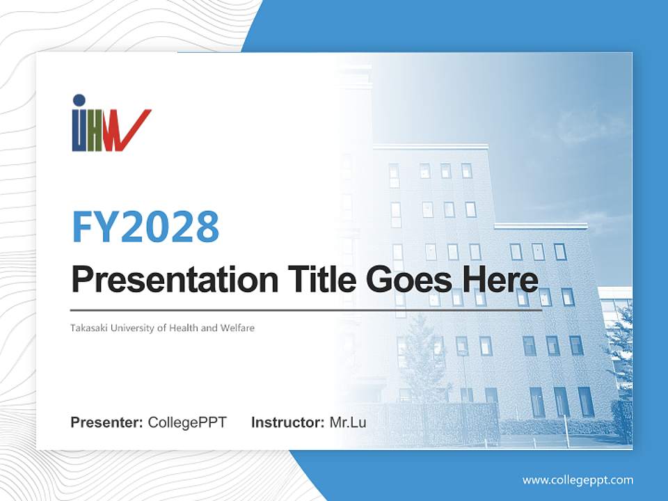 Takasaki University of Health and Welfare Academic Presentation/Research Findings Report PPT Template4:3 ratio PPT effect preview image5