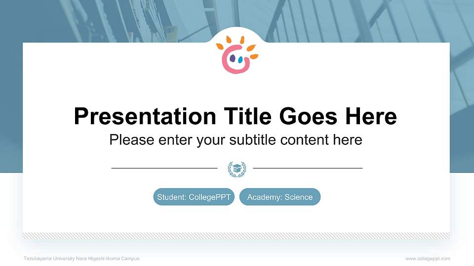 Tezukayama University Nara Higashi-Ikoma Campus National Scholarship Defense PPT Template16:9 ratio PPT effect preview image