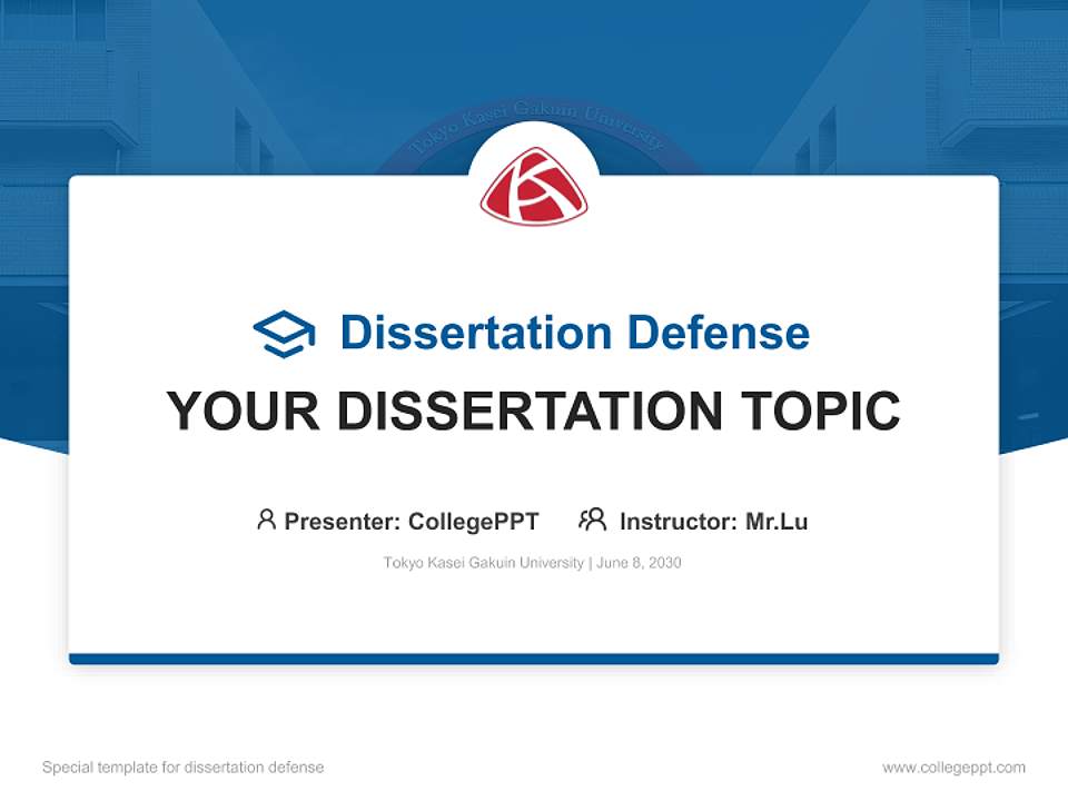 Tokyo Kasei Gakuin University Graduation Thesis Defense PPT Template4:3 ratio PPT effect preview image7