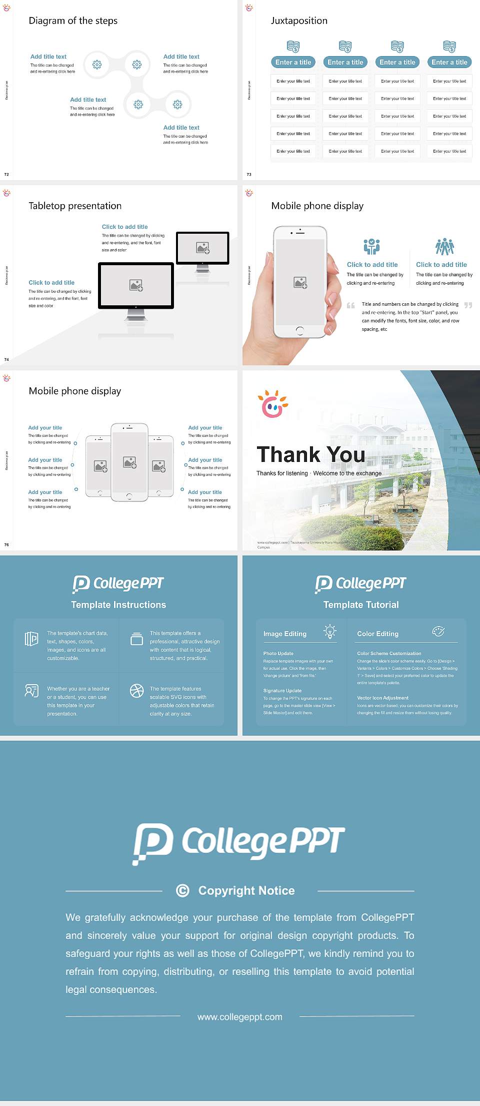 Tezukayama University Nara Higashi-Ikoma Campus Competition/Entrepreneurship Contest PPT Template4:3 ratio PPT effect preview image9
