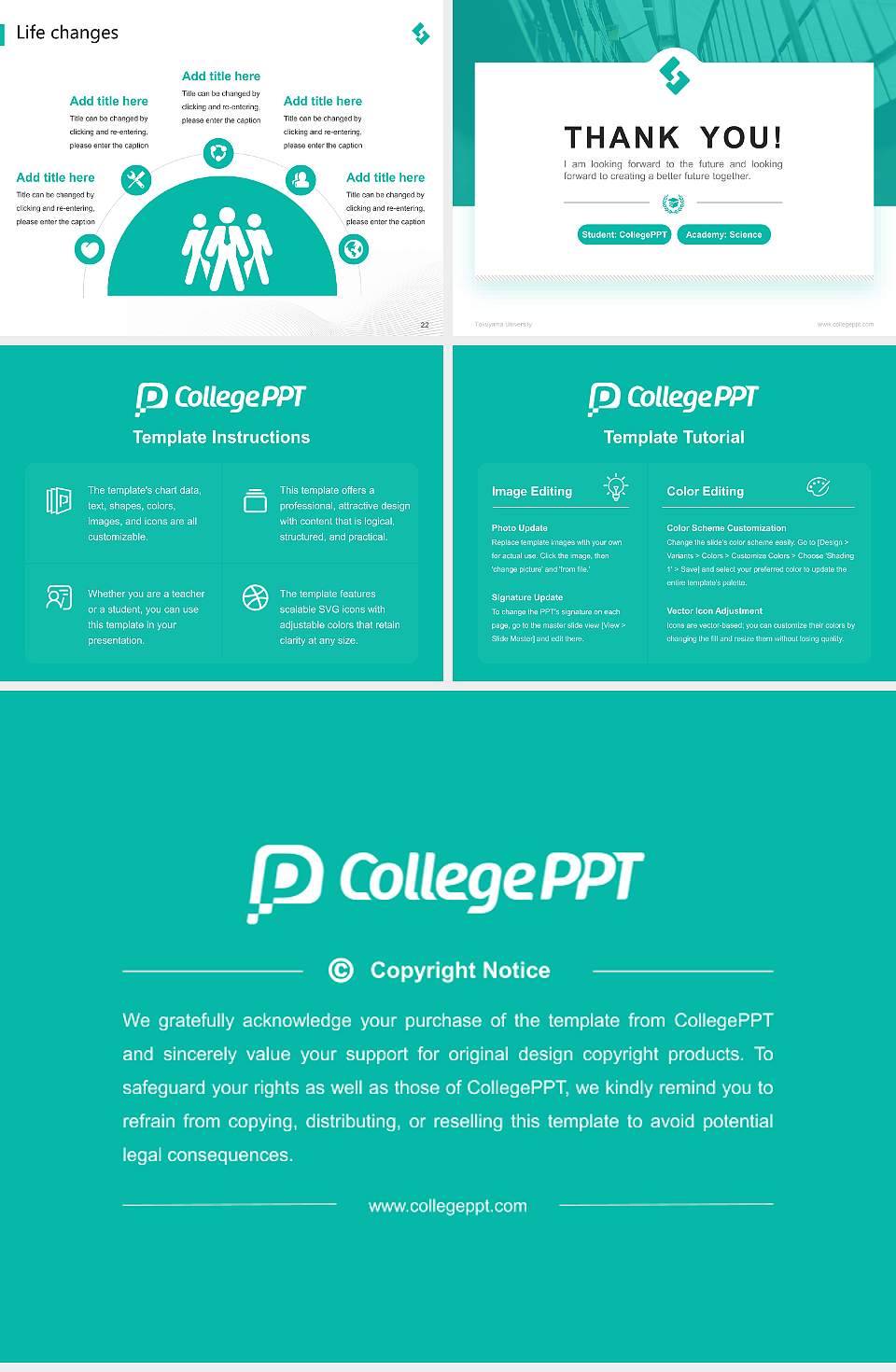 Tokuyama University National Scholarship Defense PPT Template4:3 ratio PPT effect preview image4