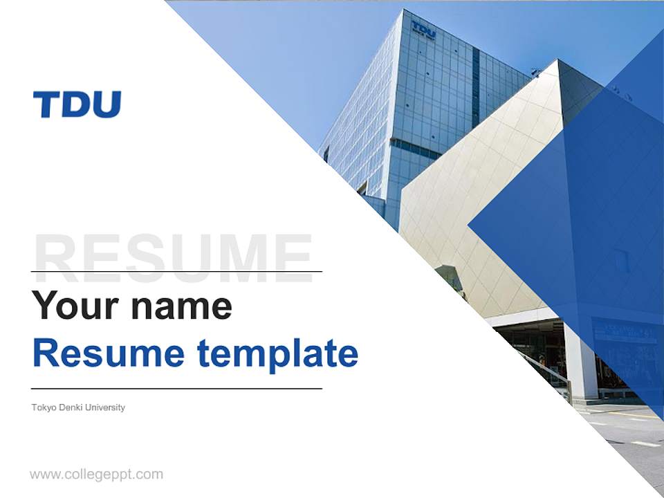 Tokyo Denki University Resume PPT Template4:3 ratio PPT effect preview image5