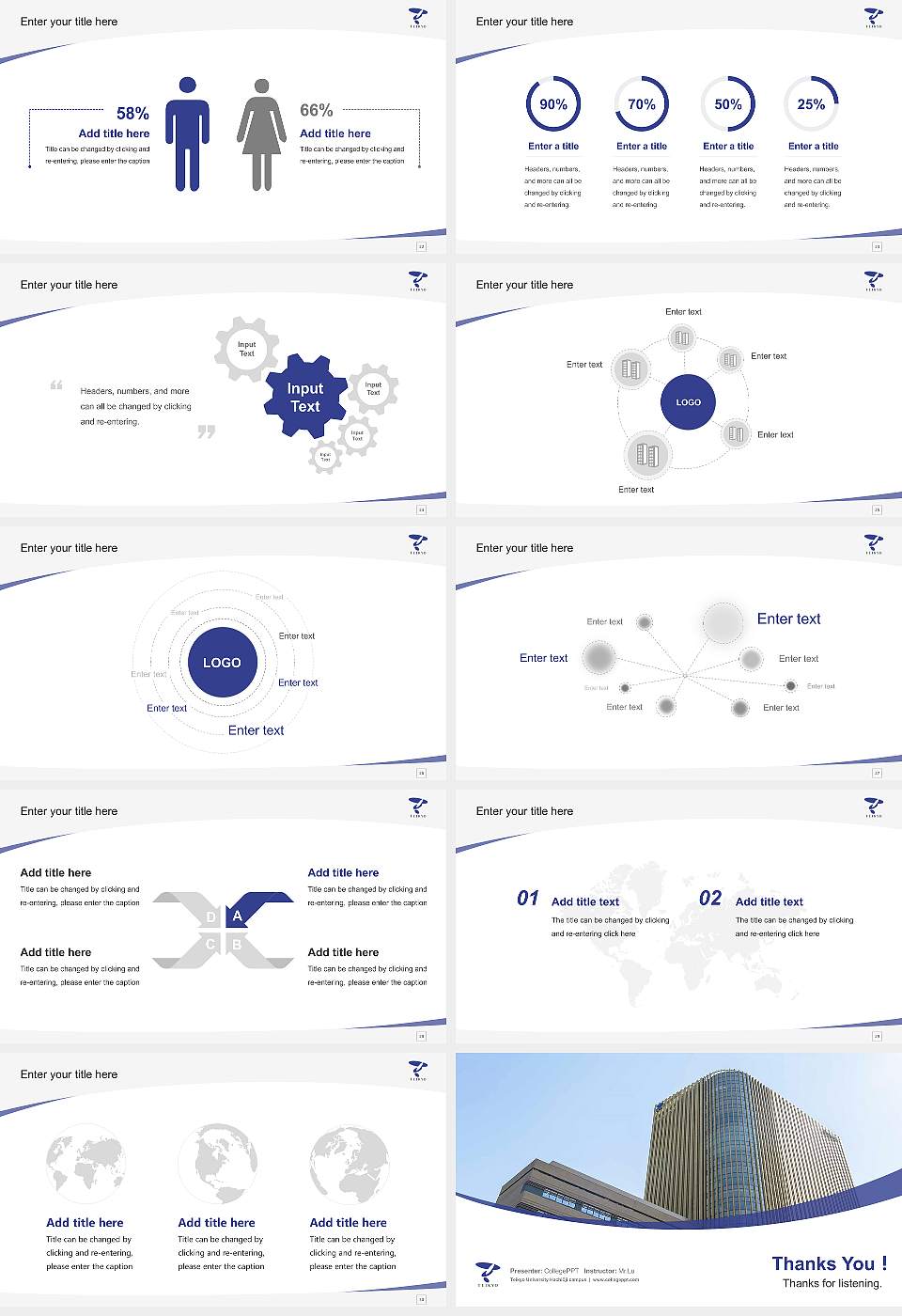 Teikyo University Hachiōji campus Course/Courseware Creation PPT Template16:9 ratio PPT effect preview image4