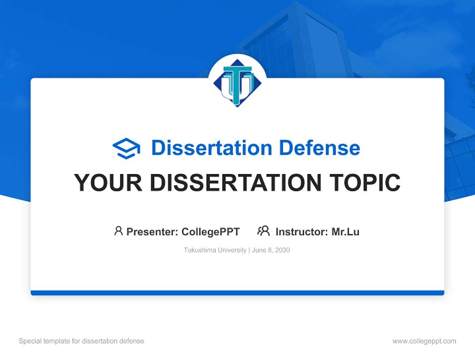 Tokushima University Graduation Thesis Defense PPT Template4:3 ratio PPT effect preview image7