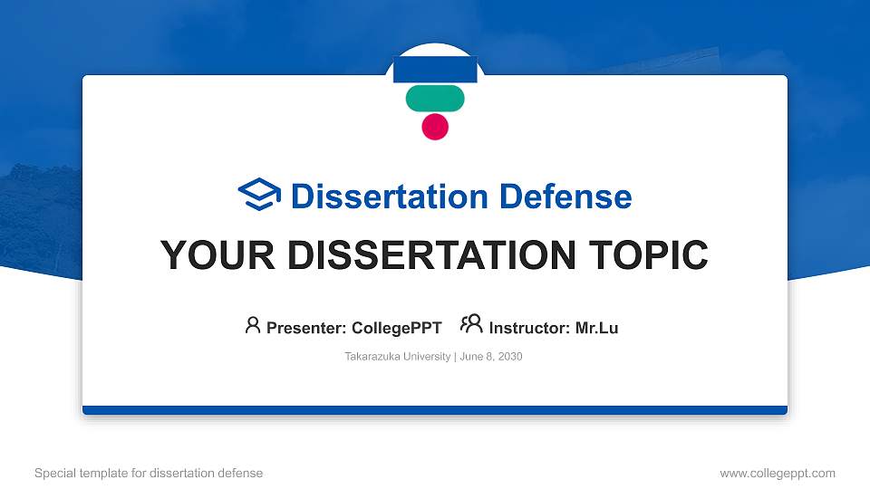 Takarazuka University Graduation Thesis Defense PPT Template16:9 ratio PPT effect preview image