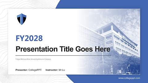 Tokyo Metropolitan University(Harumi Campus) Academic Presentation/Research Findings Report PPT Template