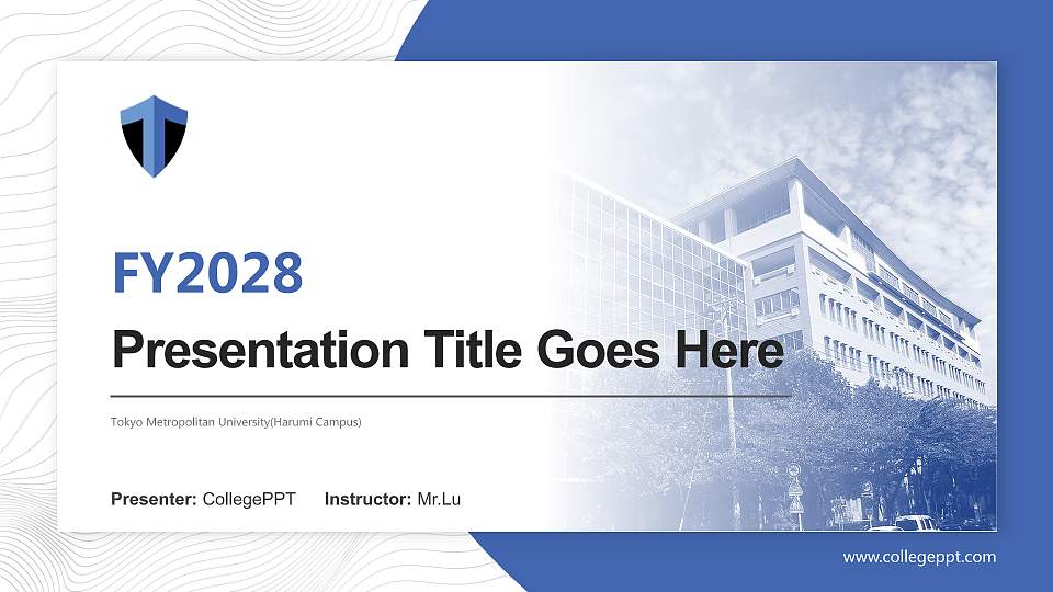 Tokyo Metropolitan University(Harumi Campus) Academic Presentation/Research Findings Report PPT Template16:9 ratio PPT effect preview image