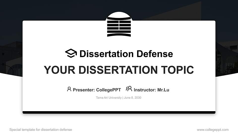 Tama Art University Graduation Thesis Defense PPT Template16:9 ratio PPT effect preview image