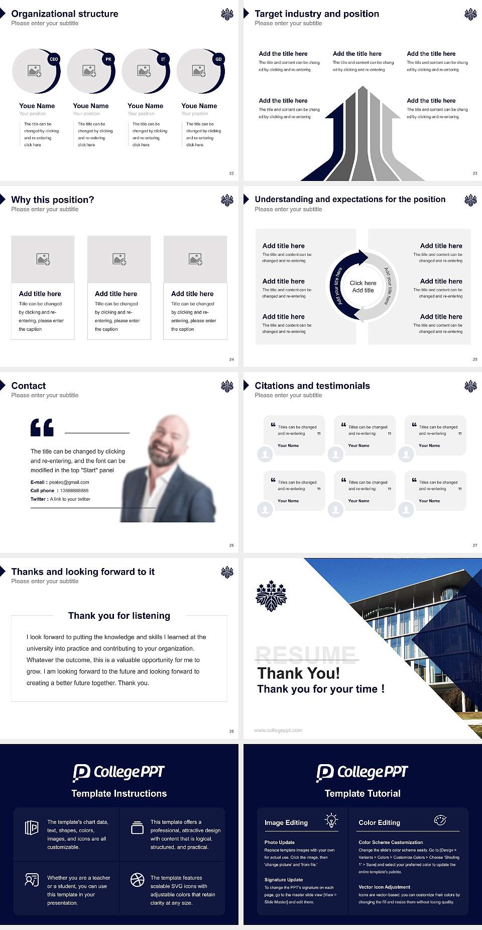 Toin University of Yokohama Resume PPT Template4:3 ratio PPT effect preview image4