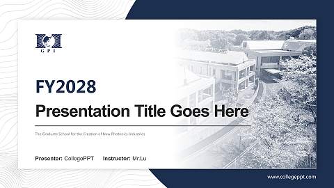 The Graduate School for the Creation of New Photonics Industries Academic Presentation/Research Findings Report PPT Template