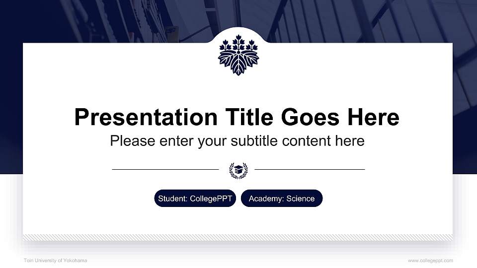 Toin University of Yokohama National Scholarship Defense PPT Template16:9 ratio PPT effect preview image