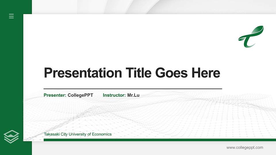 Takasaki City University of Economics Thesis Proposal/Graduation Defense PPT Template16:9 ratio PPT effect preview image