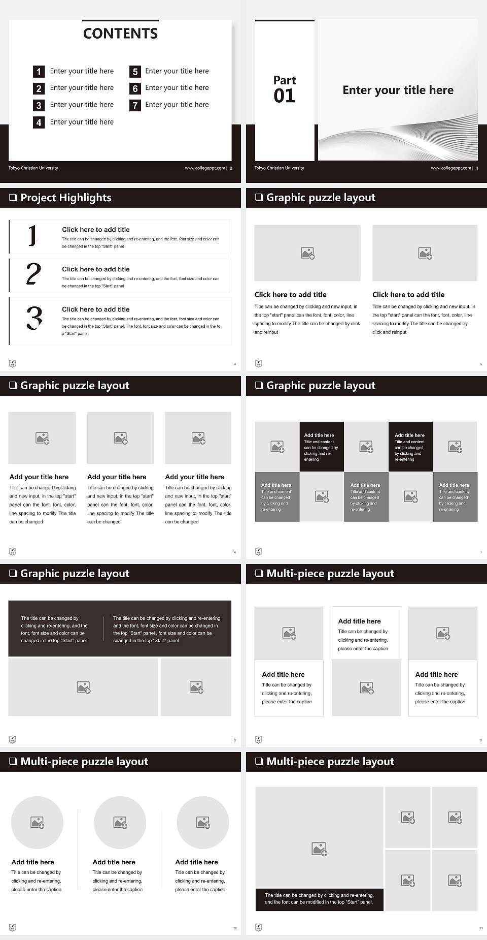 Tokyo Christian University General PPT Template4:3 ratio PPT effect preview image2