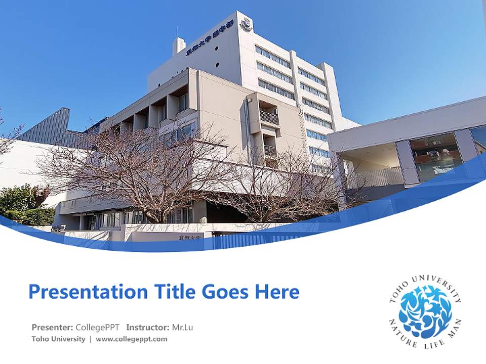 Toho University Course/Courseware Creation PPT Template4:3 ratio PPT effect preview image5