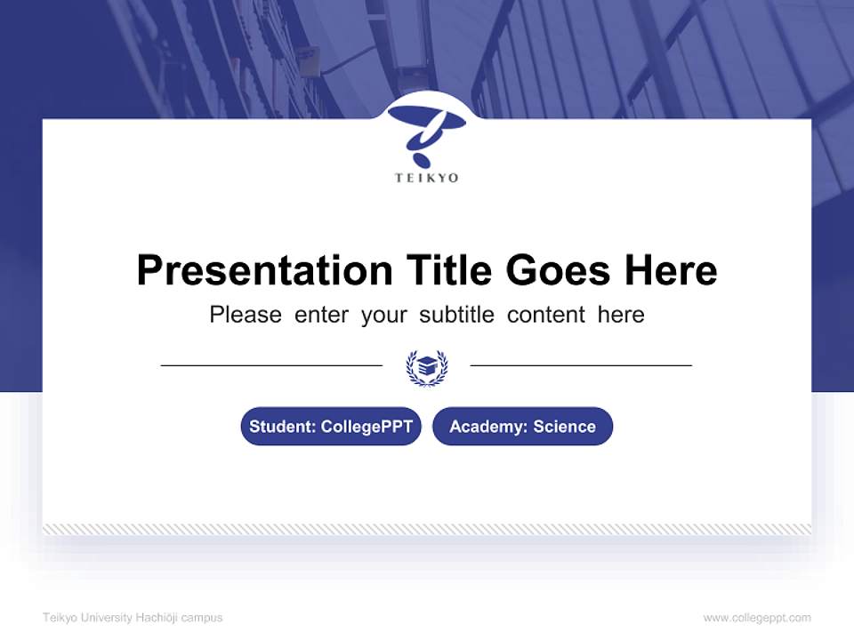 Teikyo University Hachiōji campus National Scholarship Defense PPT Template4:3 ratio PPT effect preview image4