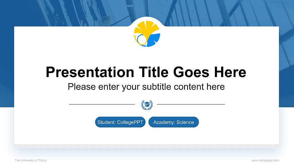 The University of Tokyo National Scholarship Defense PPT Template16:9 ratio PPT effect preview image