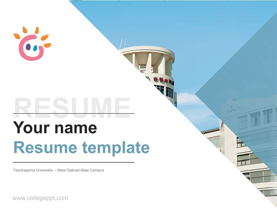 Tezukayama University – Nara Gakuen-Mae Campus Resume PPT Template4:3 ratio PPT effect preview image5