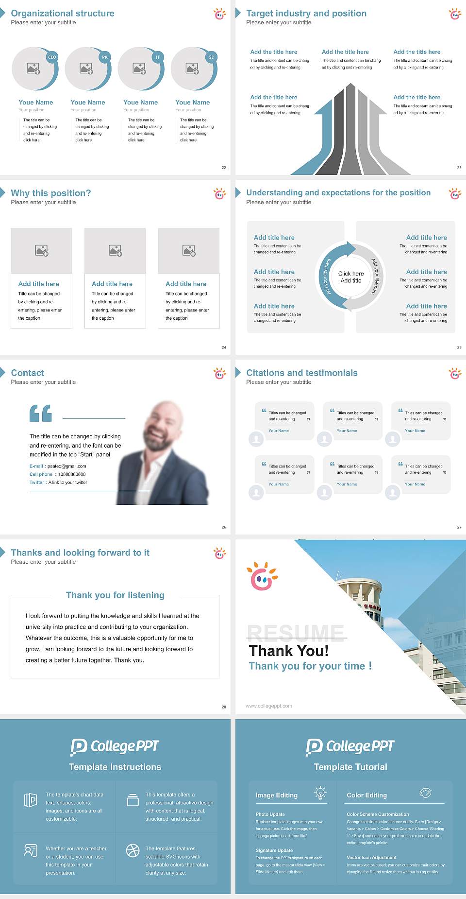 Tezukayama University – Nara Gakuen-Mae Campus Resume PPT Template4:3 ratio PPT effect preview image4