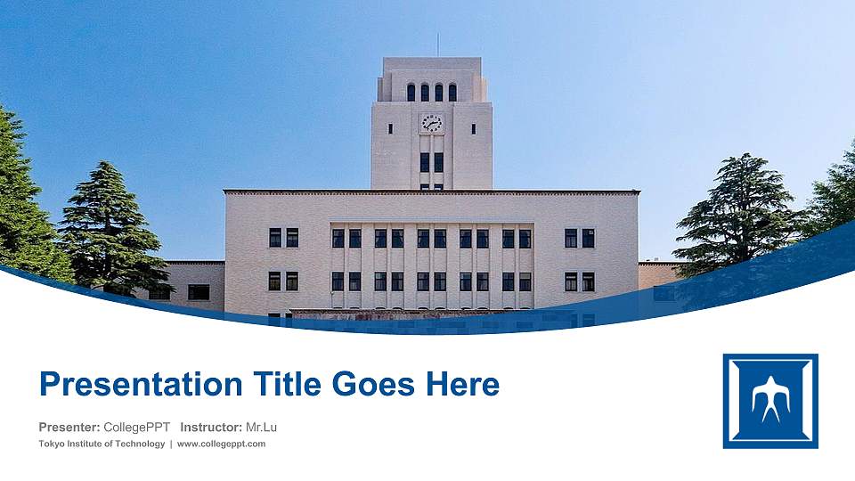 Tokyo Institute of Technology Course/Courseware Creation PPT Template16:9 ratio PPT effect preview image