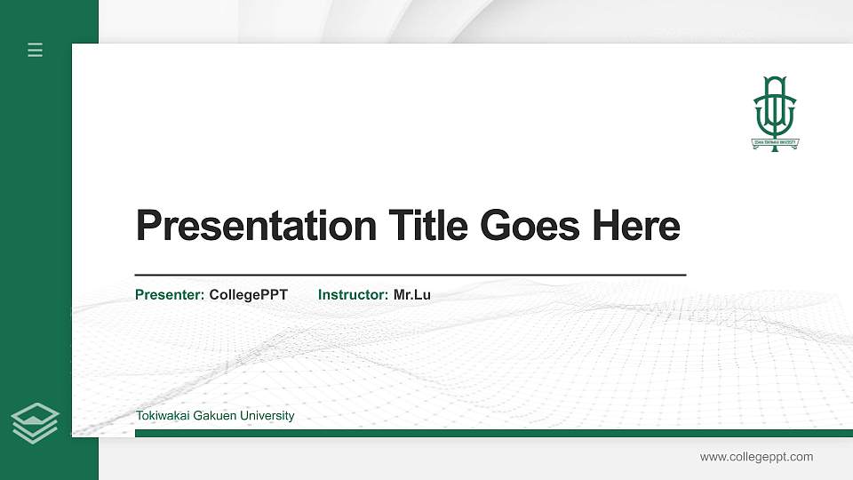 Tokiwakai Gakuen University Thesis Proposal/Graduation Defense PPT Template16:9 ratio PPT effect preview image1