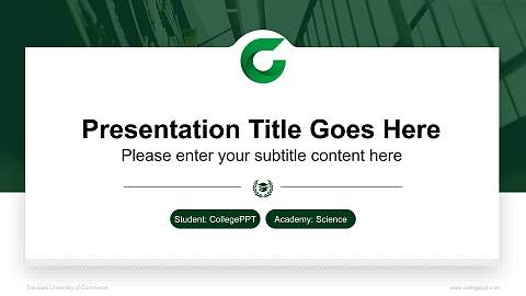 Takasaki University of Commerce National Scholarship Defense PPT Template