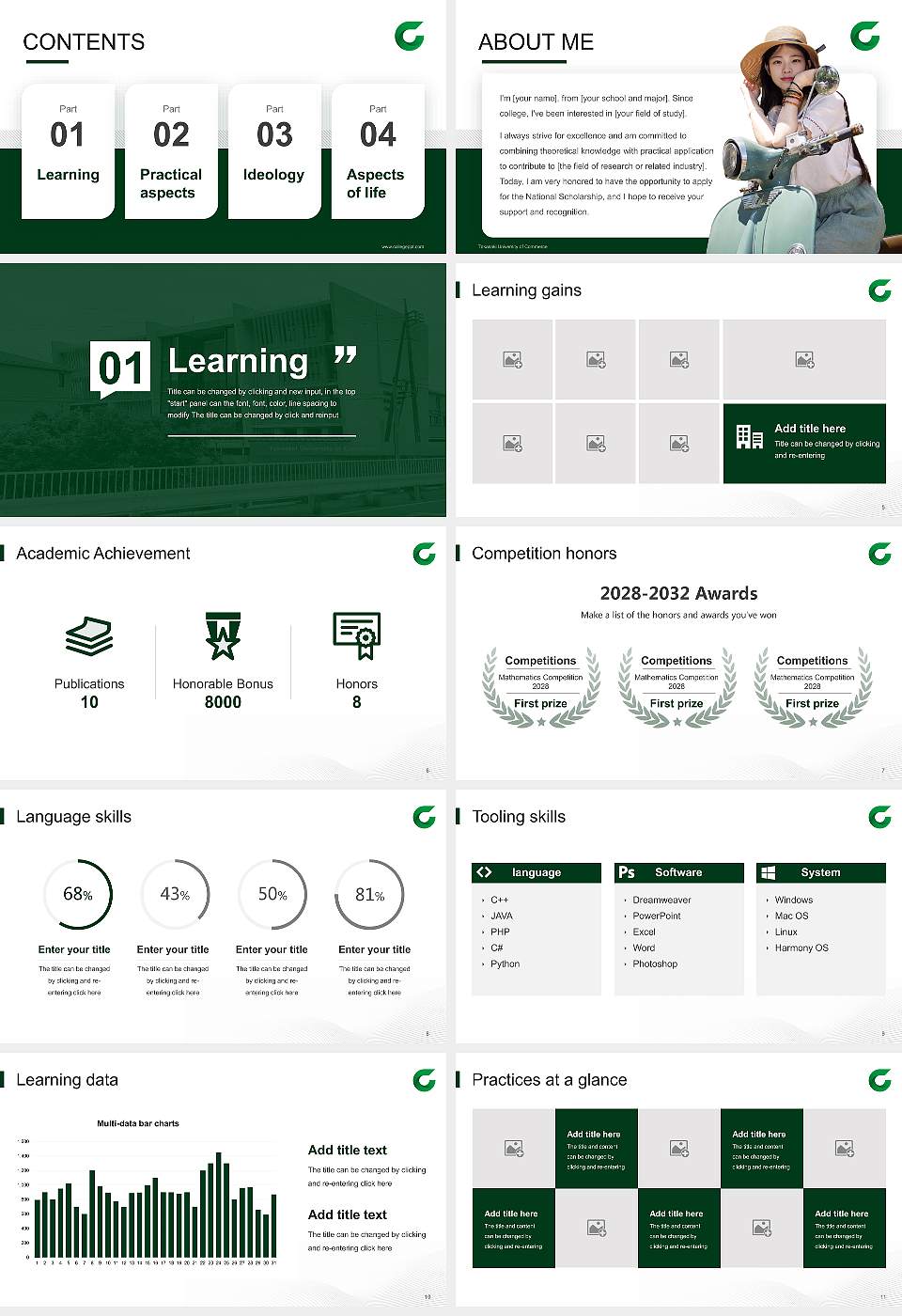 Takasaki University of Commerce National Scholarship Defense PPT Template16:9 ratio PPT effect preview image2