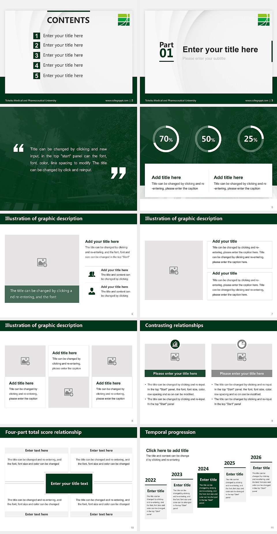 Tohoku Medical and Pharmaceutical University Thesis Proposal/Graduation Defense PPT Template4:3 ratio PPT effect preview image2