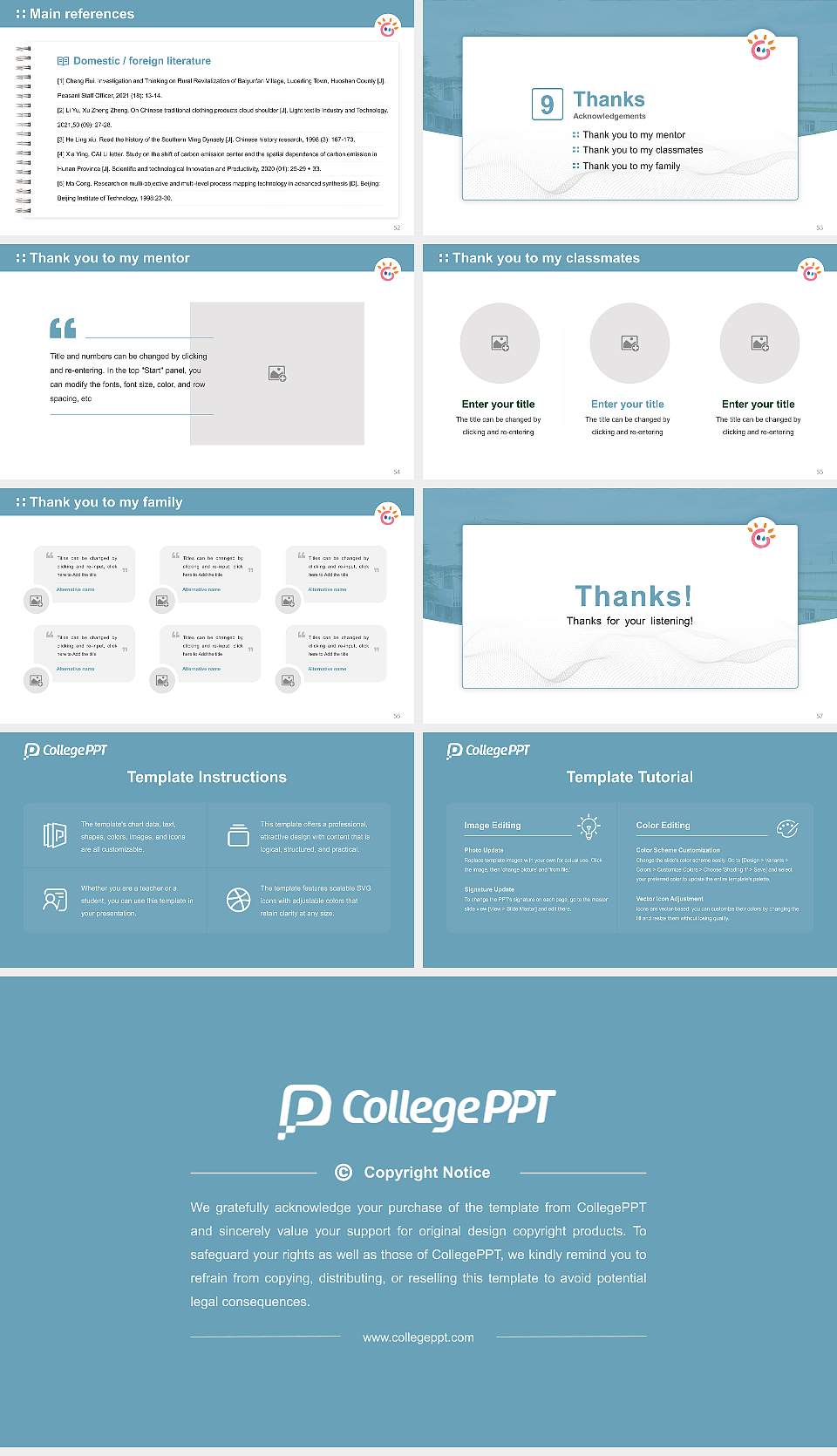 Tezukayama University Nara Higashi-Ikoma Campus Graduation Thesis Defense PPT Template16:9 ratio PPT effect preview image7