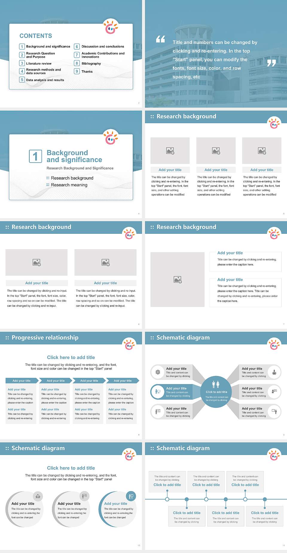 Tezukayama University – Nara Gakuen-Mae Campus Graduation Thesis Defense PPT Template4:3 ratio PPT effect preview image2