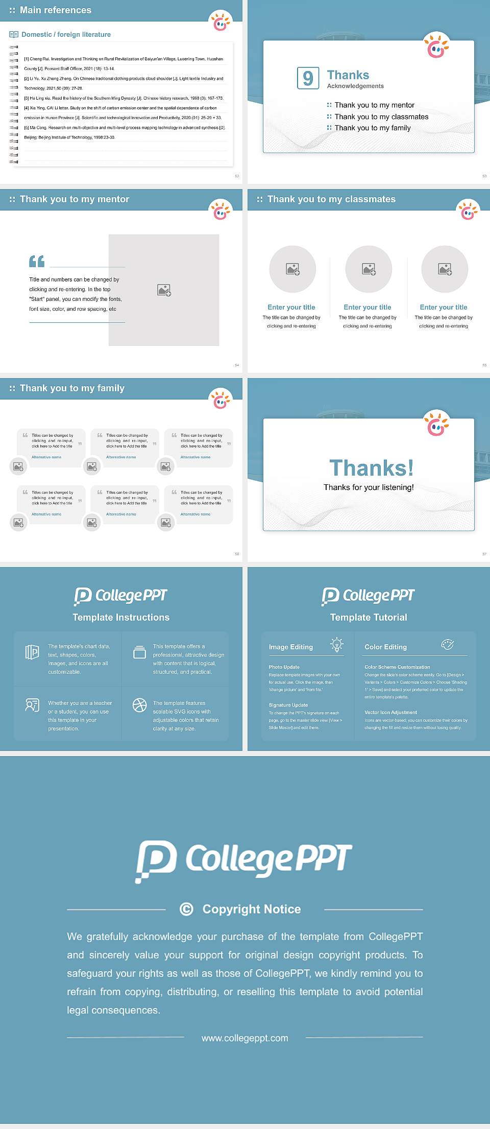 Tezukayama University – Nara Gakuen-Mae Campus Graduation Thesis Defense PPT Template4:3 ratio PPT effect preview image7