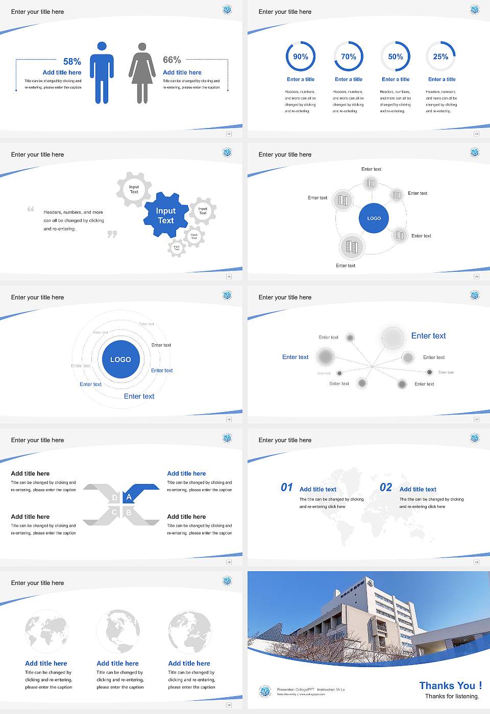 Toho University Course/Courseware Creation PPT Template16:9 ratio PPT effect preview image4