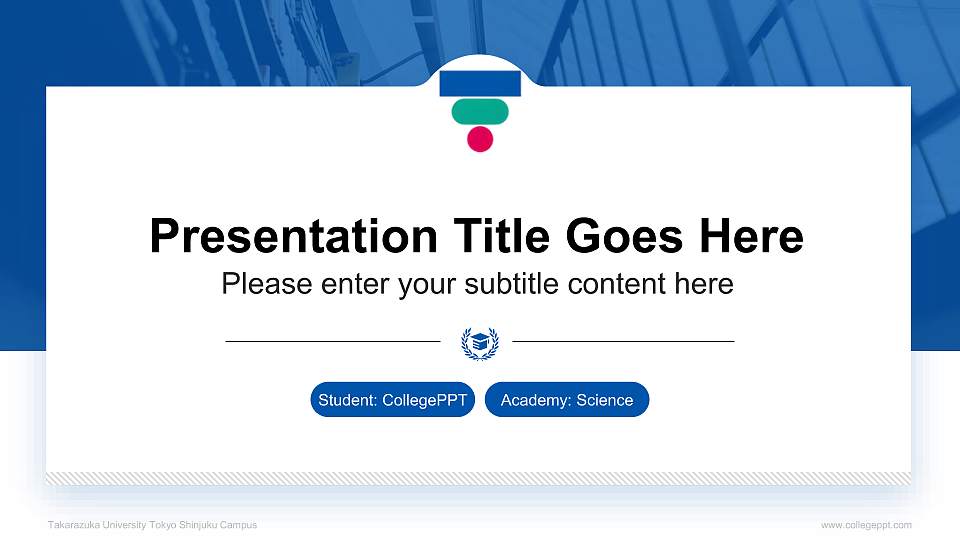 Takarazuka University Tokyo Shinjuku Campus National Scholarship Defense PPT Template16:9 ratio PPT effect preview image