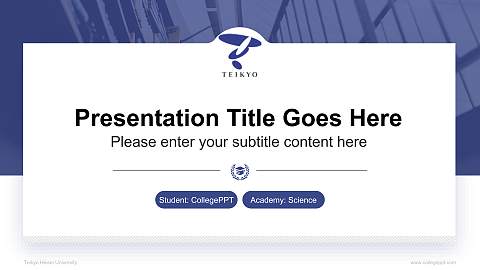 Teikyo Heisei University National Scholarship Defense PPT Template