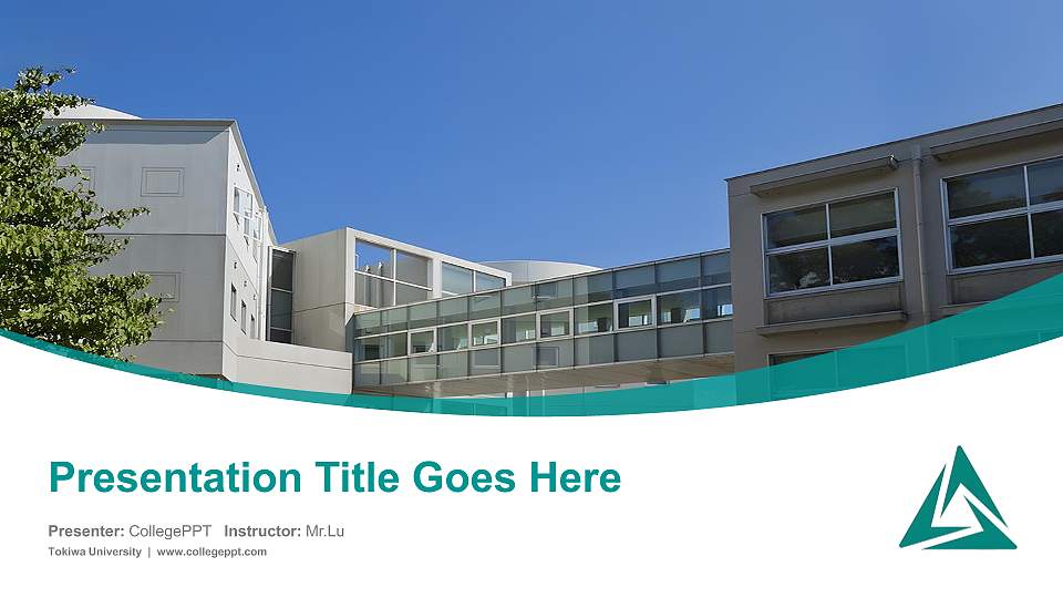 Tokiwa University Course/Courseware Creation PPT Template16:9 ratio PPT effect preview image