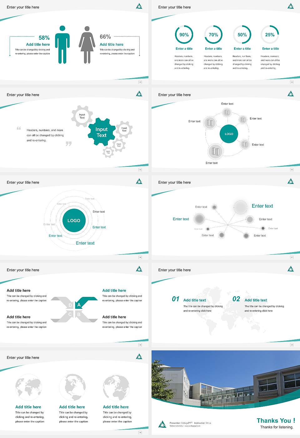 Tokiwa University Course/Courseware Creation PPT Template16:9 ratio PPT effect preview image4
